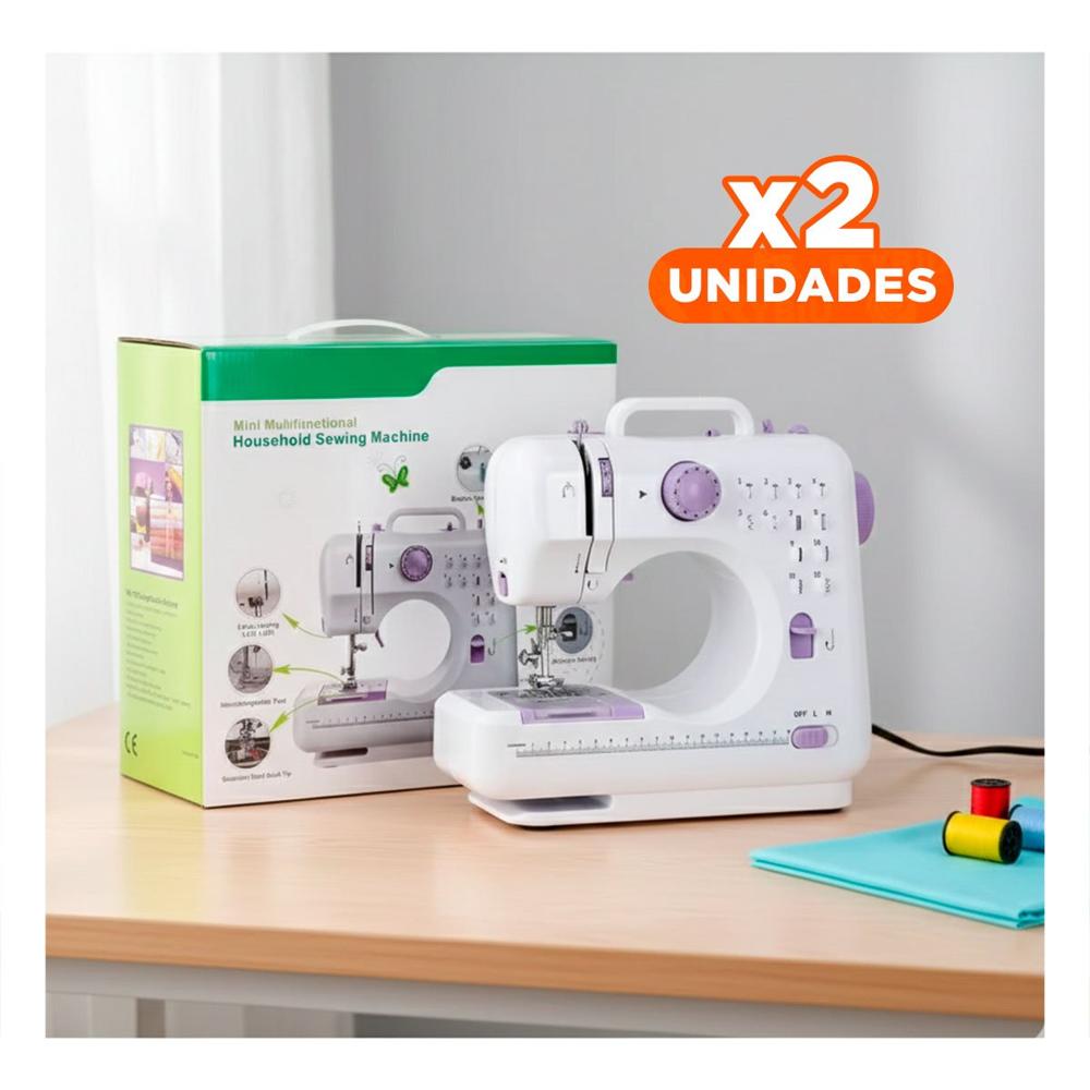 Pack2 Maquina de Coser para Uso Diario en Hogar con Color Blanco Compacto Y+Regalo Sticker