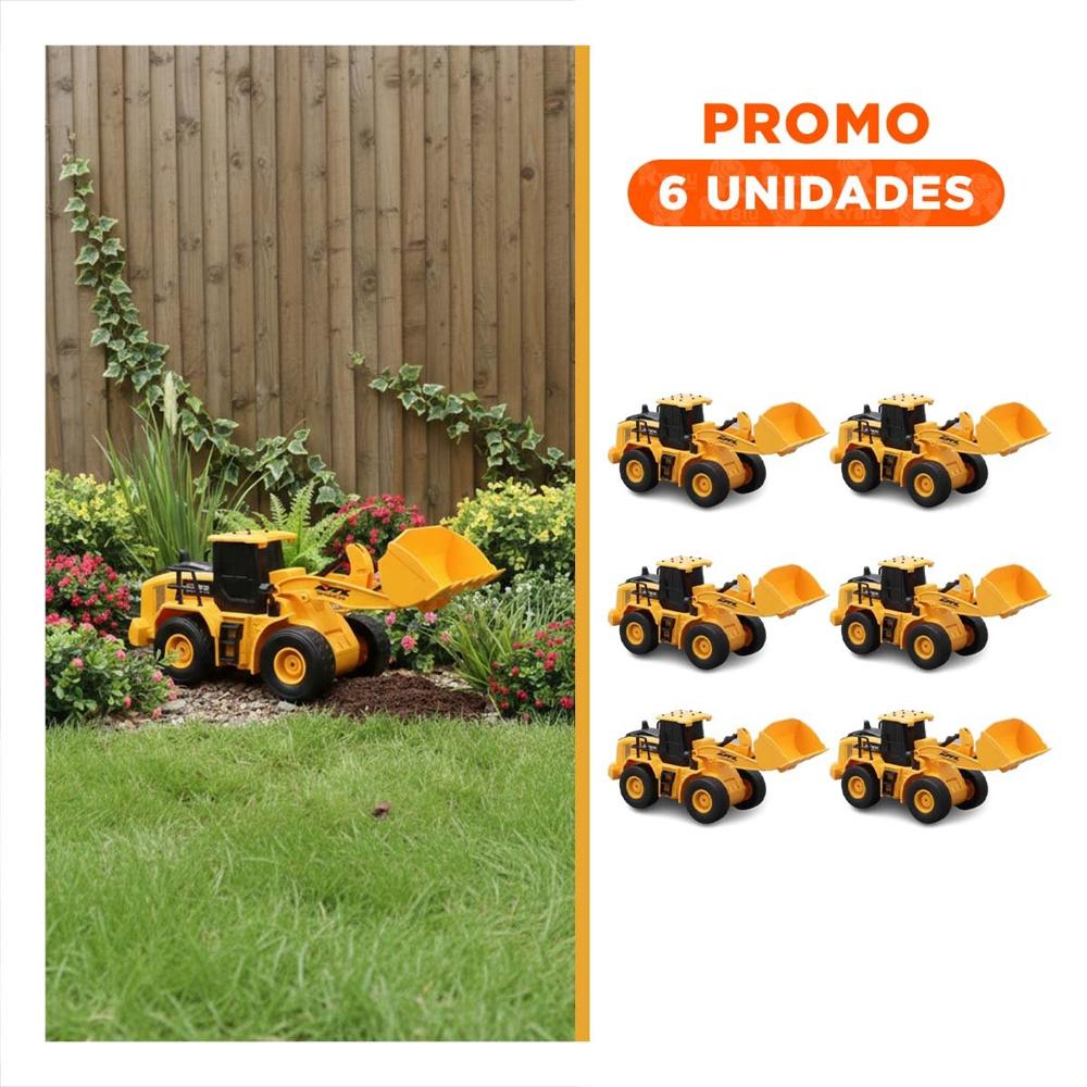 Pack6 Vehiculo Excavadora a Control Remoto Brazo Delantero Inferior Amarillo Infantil