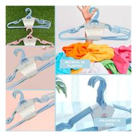 Colgador Redondo de Plastico Celeste Circulo en Medio de 4 Piezas para Ropa