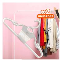 Pack2 Gancho Plastico Blanco con Detalle Circular Funcional de 4 Piezas Y+Papel Regalo