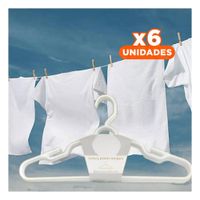 Pack6 Percha Blanca Plastica con Aro Circular Central de 4 Piezas Y+Papel Regalo