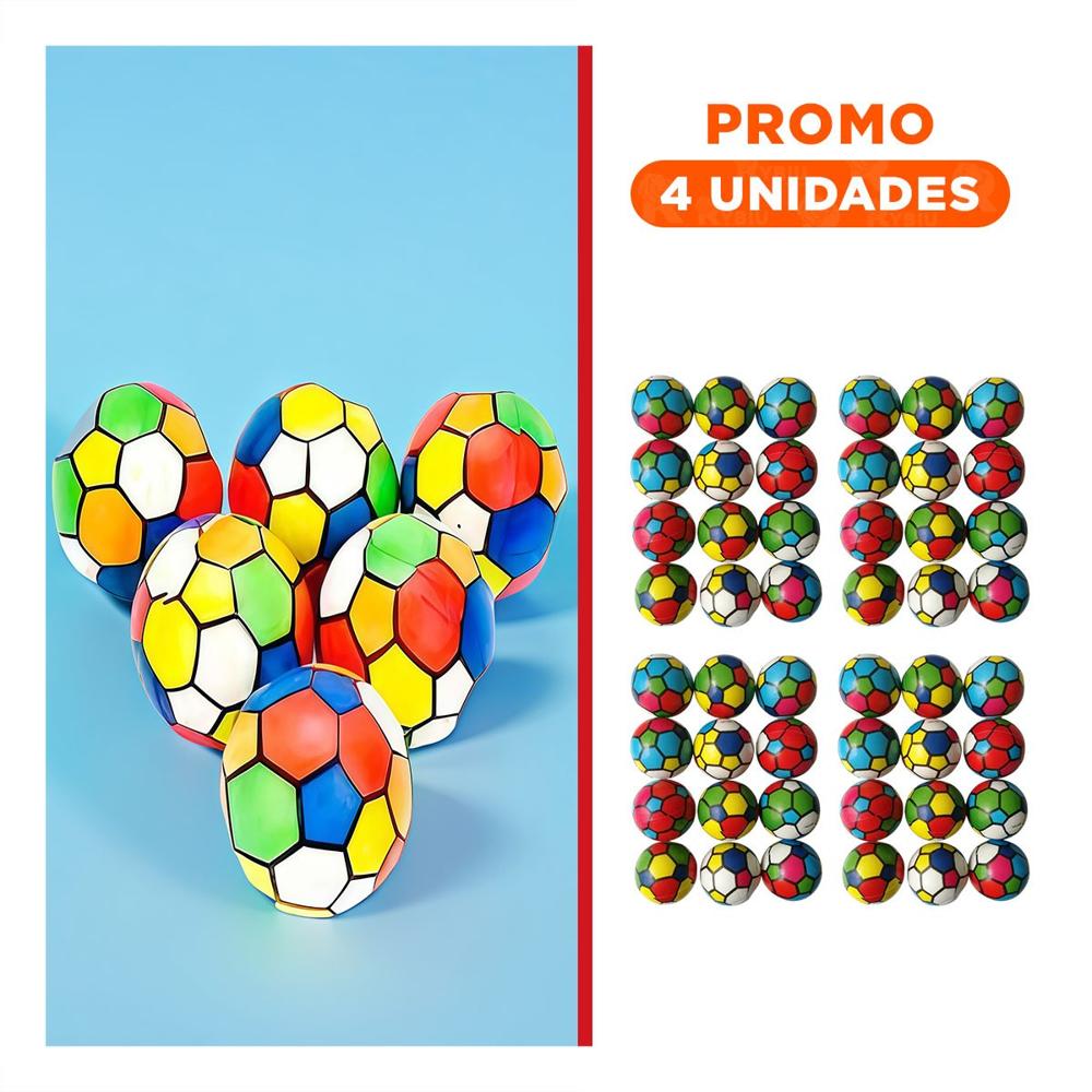 Pack4 Set12 Creativo de Pelotas Antiestres Futbol Colores Hogar
