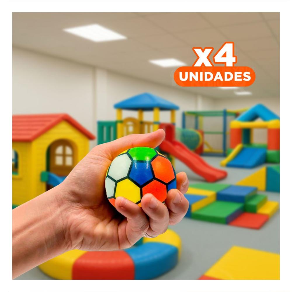Pack4 Set12 Deportivo de Pelotas Antiestres Futbol Colores Reducir Estres Y+Papel Regalo
