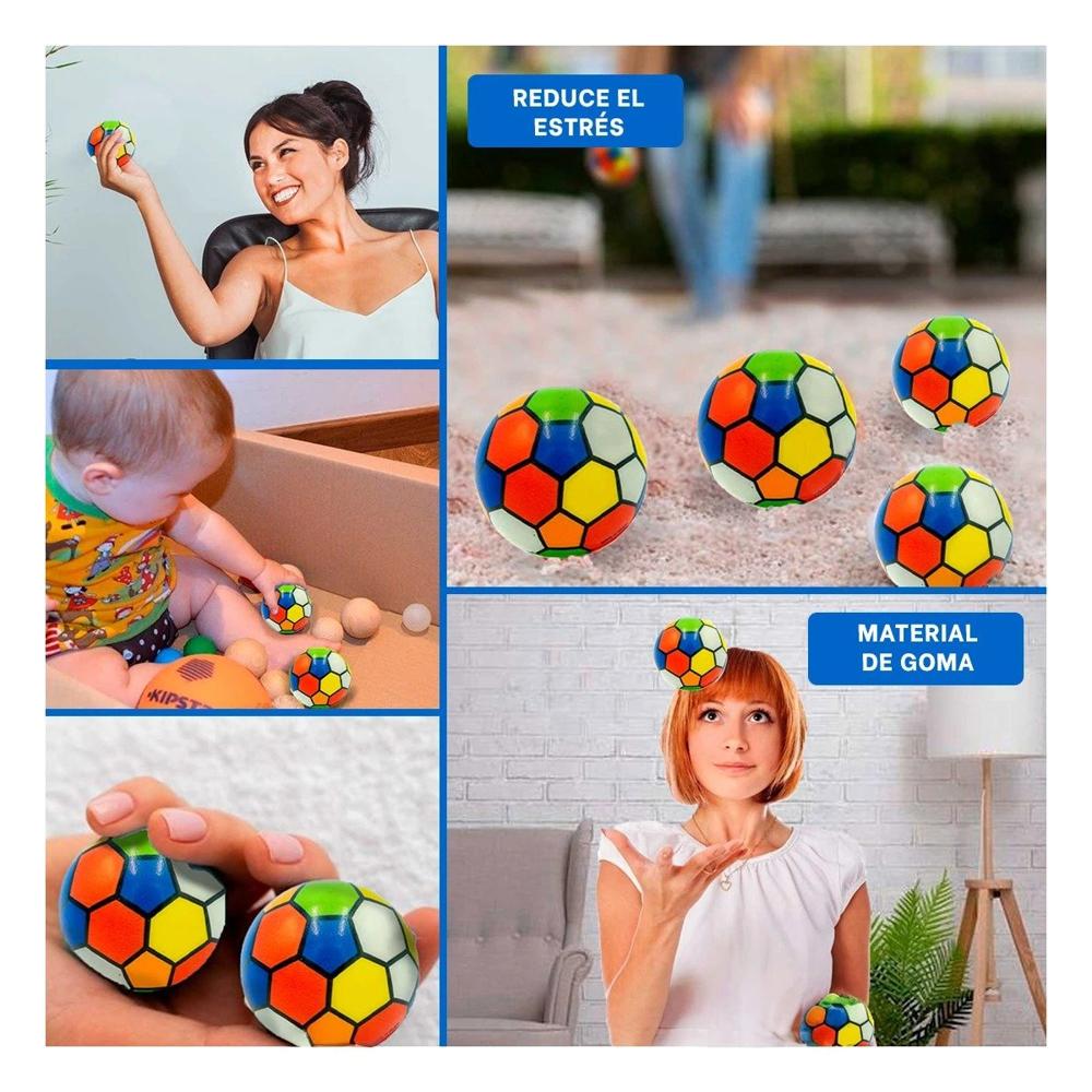 Propuesta Deportiva de Pelotas Antiestres Set12 Futbol Colores Hogar Y+Ligas Regalo