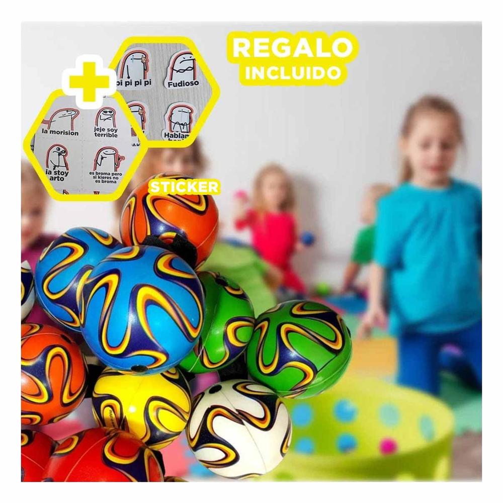 Set de Pelotas Antiestres Set12 Rayas Curvas Colores Relajacion y Juego Y+Regalo Sticker