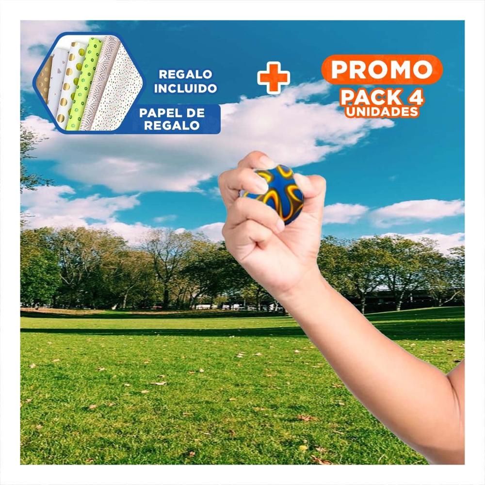 Pack4 Solucion Creativa de Pelotas Antiestres Set12 Rayas Curvas Colores Y+Papel Regalo