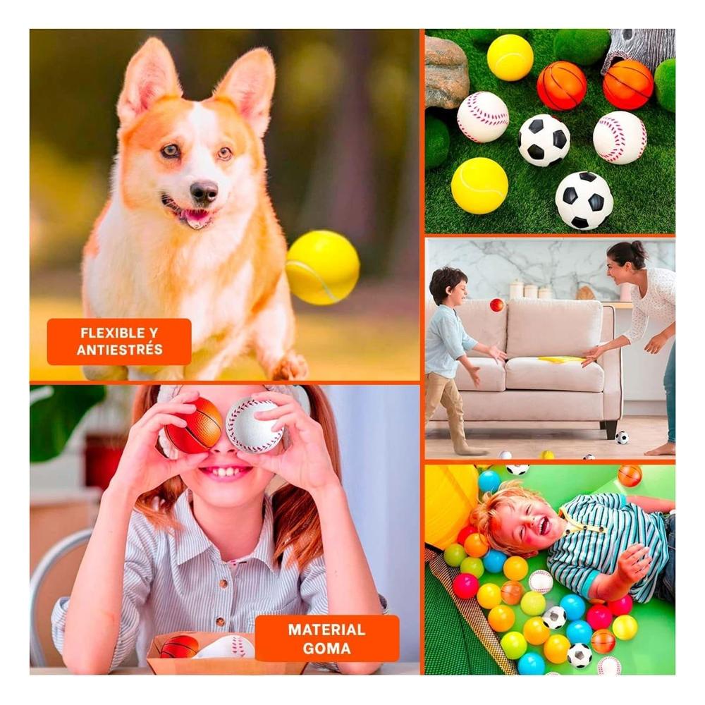 Producto de Pelotas Antiestres Set12 Deportivo para Reducir Estres Diario Y+Ligas Regalo