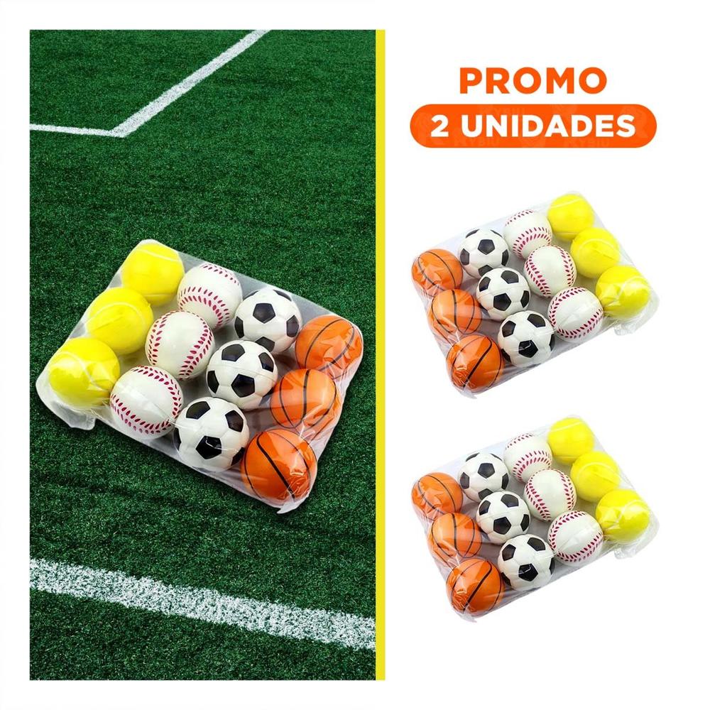Pack2 Seleccion Deportiva de Pelotas Antiestres Set12 para Reducir Estres Y+Regalo Sticker