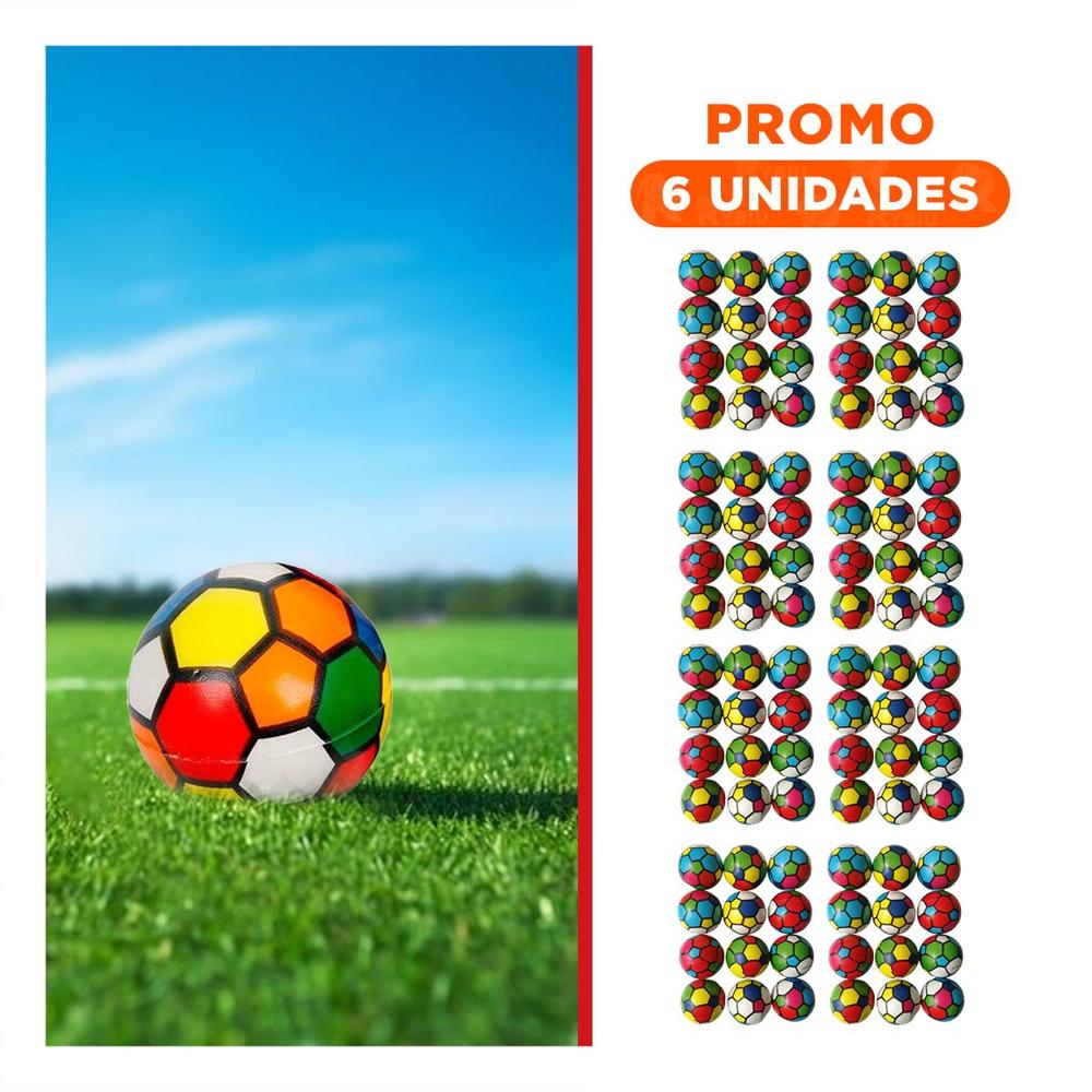 Pack6 Solucion Deportiva de Pelotas Antiestres Set12 Futbol Colores Hogar Y+Regalo Sticker