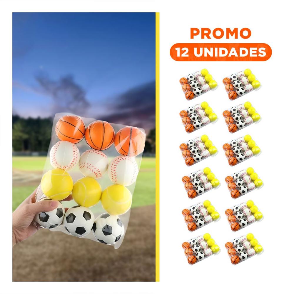 Pack12 Version Deportiva de Pelotas Antiestres Set12 para Reducir Estres Diario