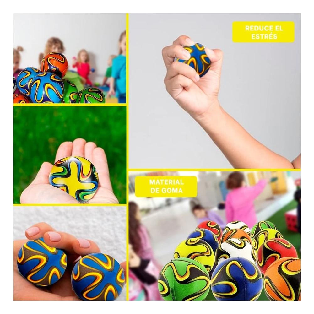 Set12 Deportivo de Pelotas Antiestres Rayas Curvas Colores Reducir Estres Y+Post It