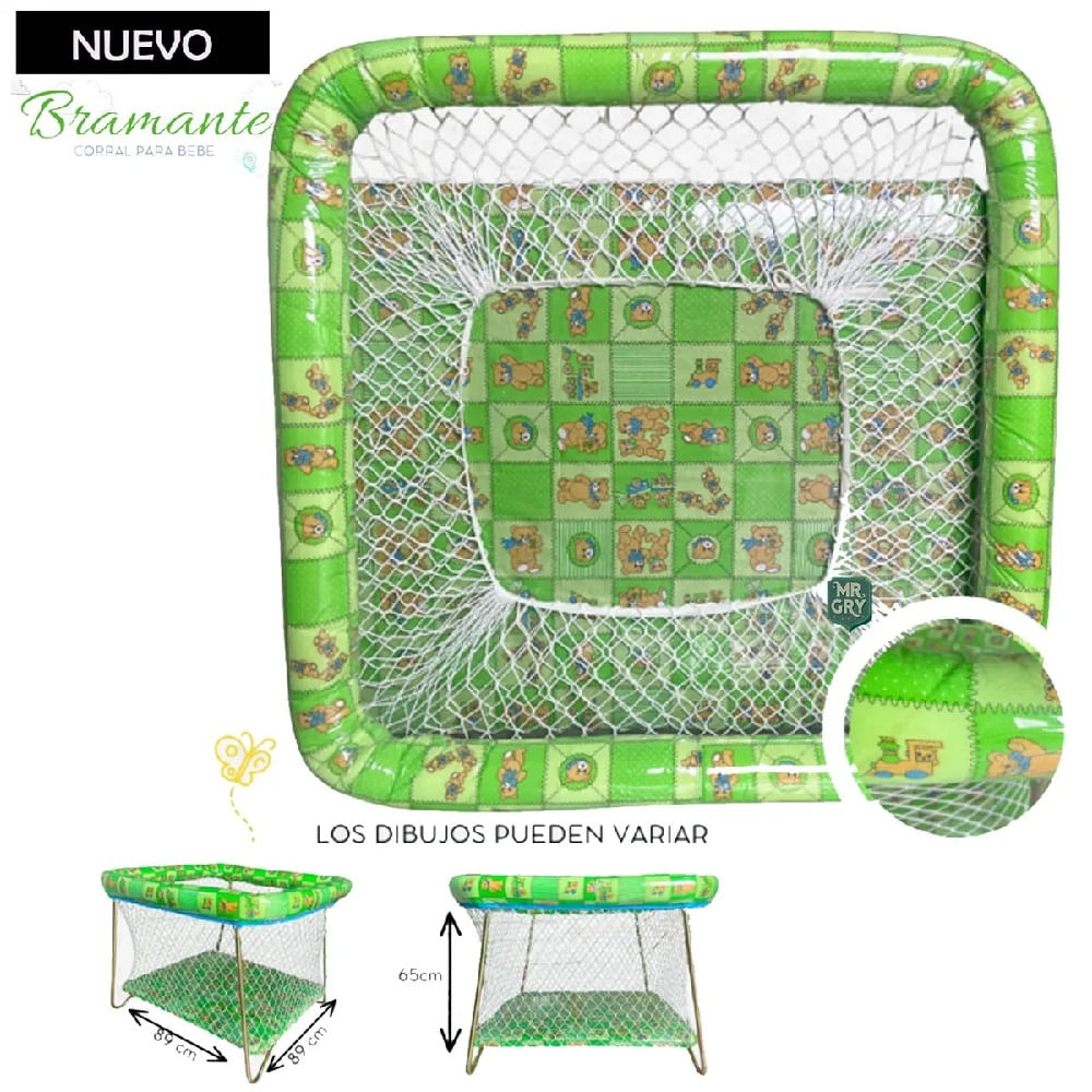 Corral Plastificado Plegable Brama con Diseño 89cm de largo alto 65