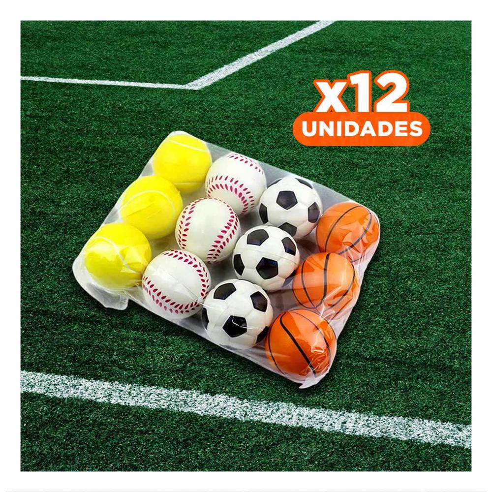 Pack12 Set Deportiva de Pelotas Antiestres Set12 para Reducir Estres Diario Y+Regalo Sticker