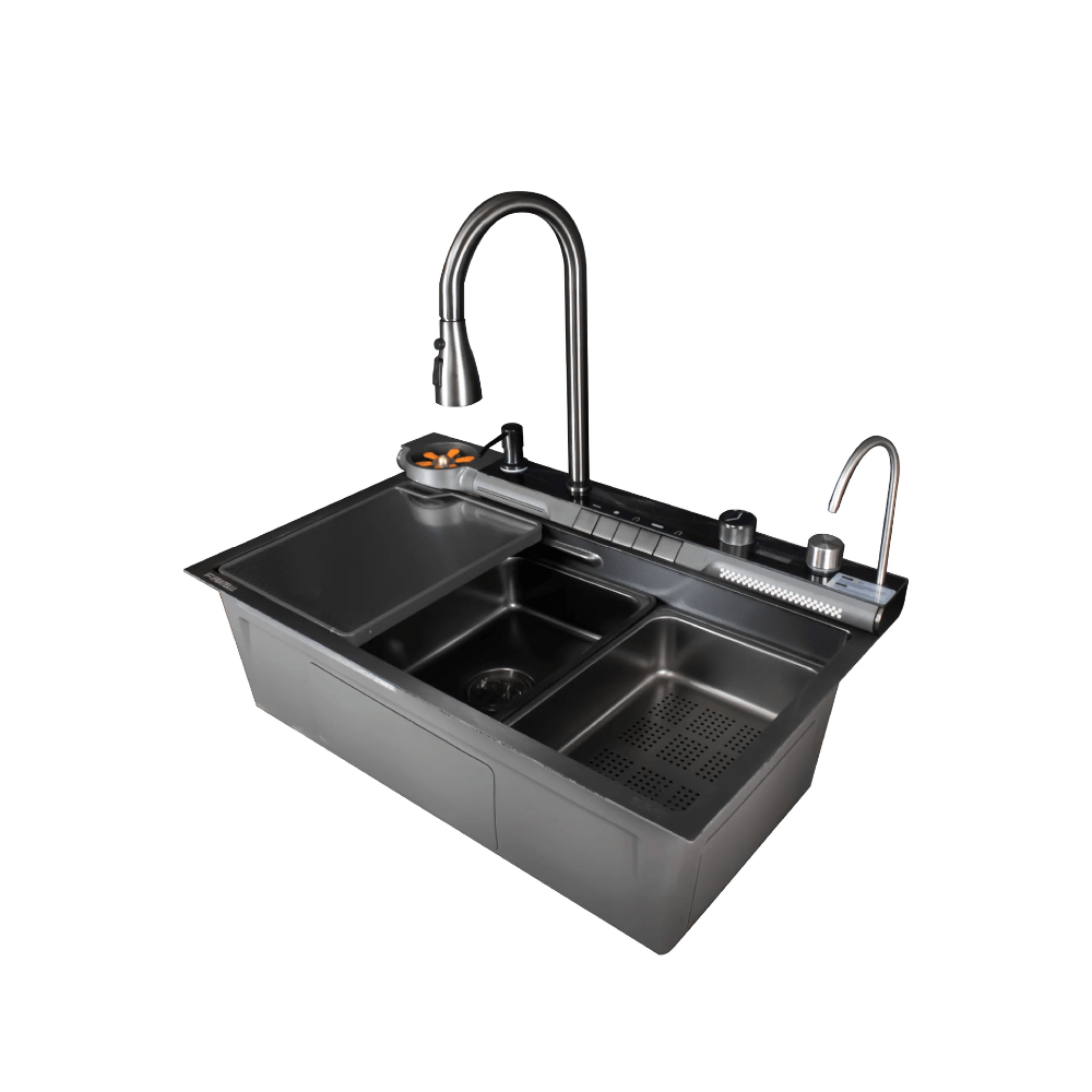 BH-7545B LAVADERO MULTIFUNCIONAL BHI  ACERO INOX 304 BLACK  5 FUNCIONES 75X45X23 CM -FRATELLI
