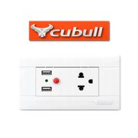 TOMACORRIENTE UNIVERSAL BLANCO 15A-250V  MAS 2 USB DC5V - 2100mA