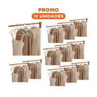 Pack12 Soporte Simple de Plastico Blanco Media Luna de 4 Piezas para Prendas Y+Regalo Sticker