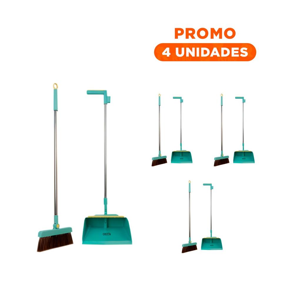 Pack4 Utensilio domestico con Recogedor Verde para Limpieza del Hogar Y+Regalo Sticker Pack4 Utensilio domestico con Recogedor Verde para Limpieza del Hogar Y+Regalo Sticker
