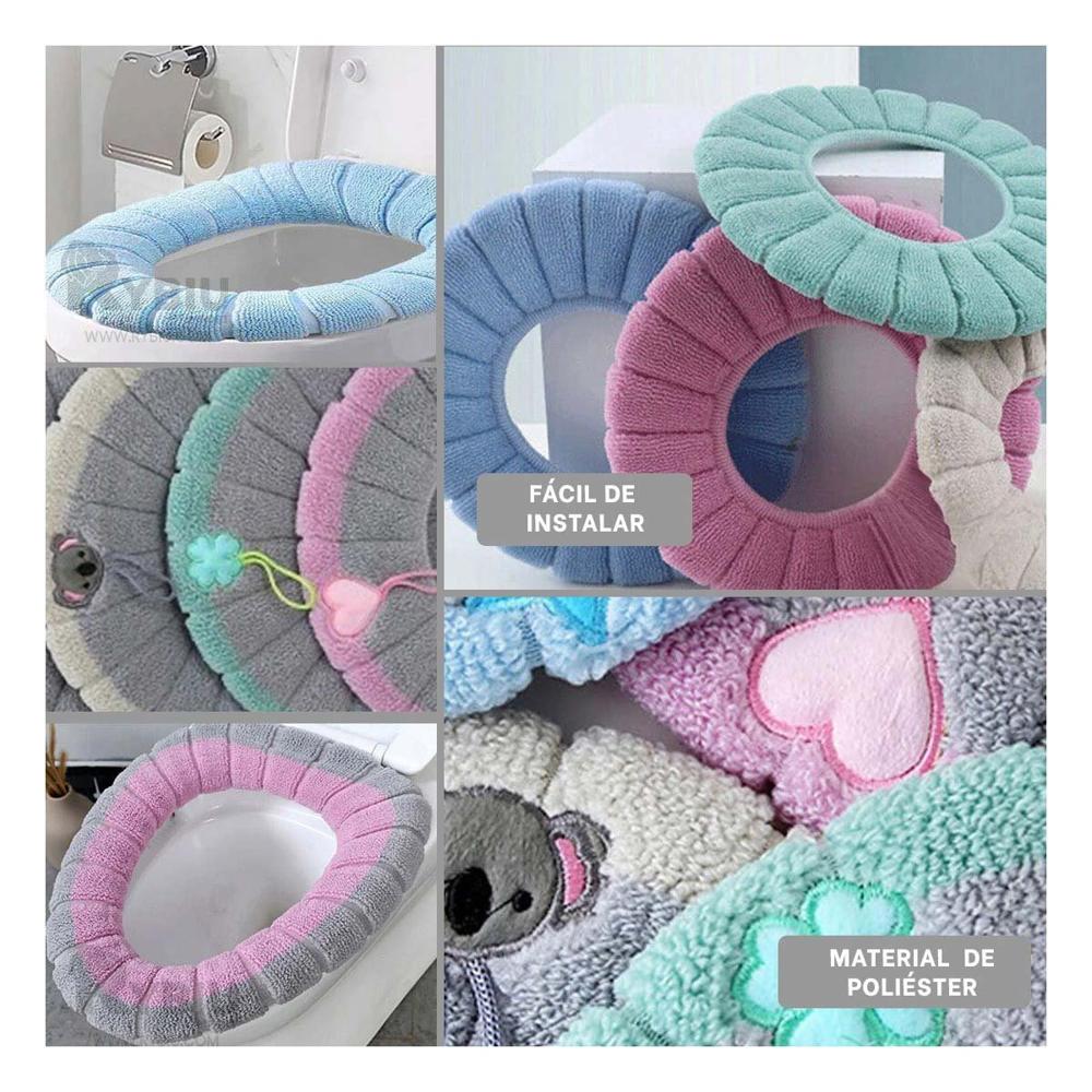 Funda Afelpada para Inodoro Suave Lavable y Comoda para Uso Diario Hogar Funda Afelpada para Inodoro Suave Lavable y Comoda para Uso Diario Hogar