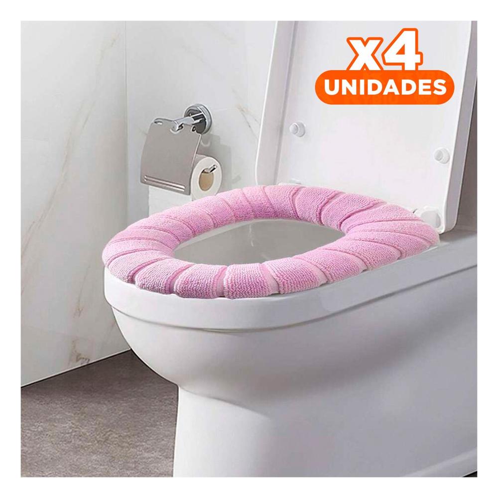 Pack4 Asiento Afelpado para Inodoro Suave Lavable y Comodo Diario Hogar Pack4 Asiento Afelpado para Inodoro Suave Lavable y Comodo Diario Hogar
