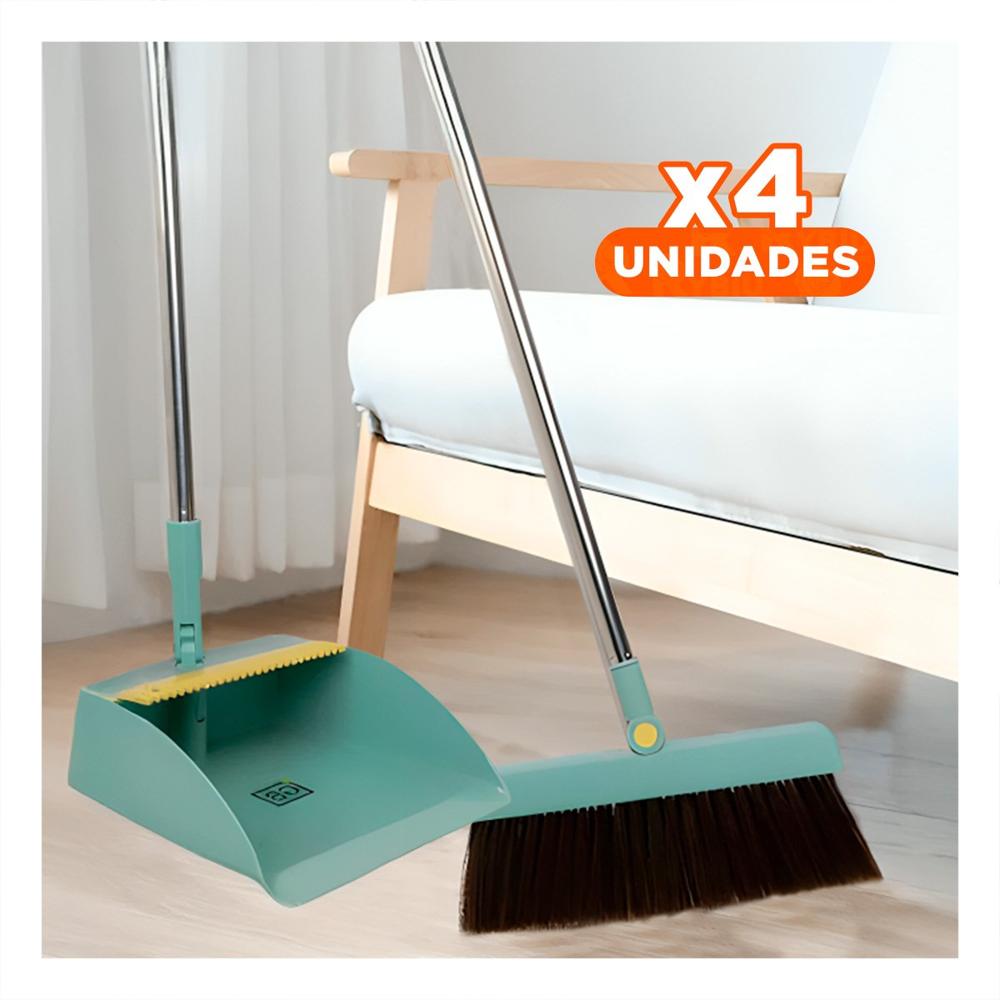 Pack4 Instrumento con Recogedor Verde para Limpieza del Hogar en Casa Pack4 Instrumento con Recogedor Verde para Limpieza del Hogar en Casa