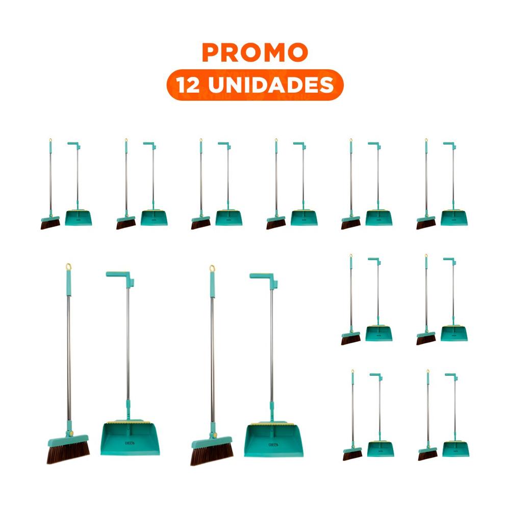 Pack12 Equipo domestico con Recogedor Verde para Limpieza del Hogar Y+Regalo Sticker Pack12 Equipo domestico con Recogedor Verde para Limpieza del Hogar Y+Regalo Sticker
