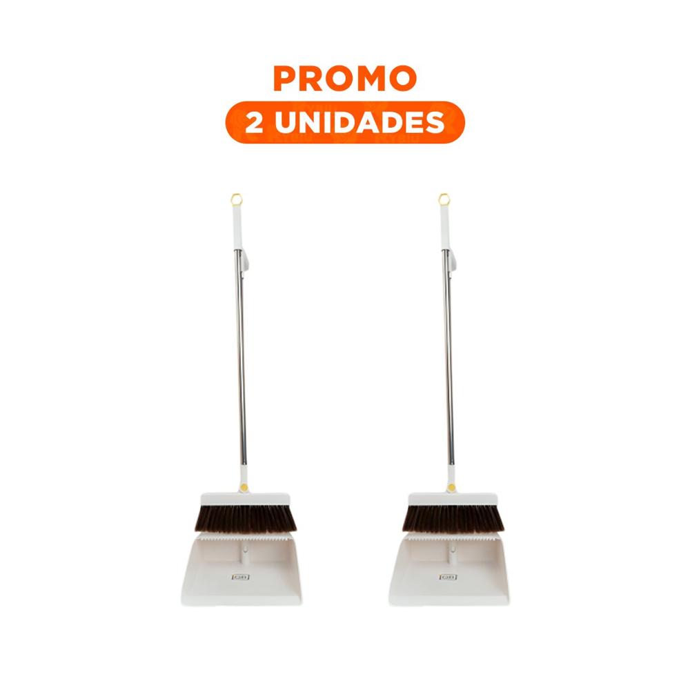 Pack2 Articulo de Limpieza con Escoba para Barrer y Recoger Polvo Blanco Pack2 Articulo de Limpieza con Escoba para Barrer y Recoger Polvo Blanco