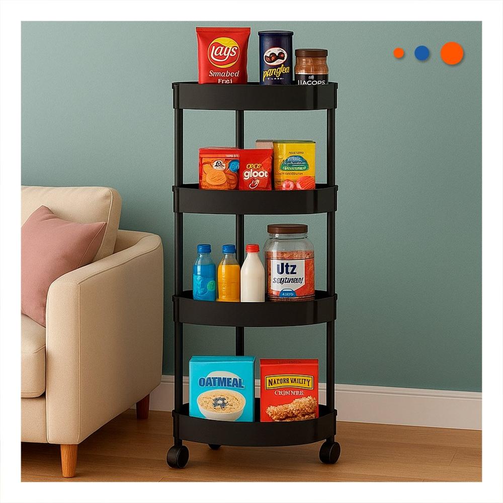 Mueble Esquinero De 4 Niveles con Ruedas Negro Uso Versatil Y+Post It Mueble Esquinero De 4 Niveles con Ruedas Negro Uso Versatil Y+Post It