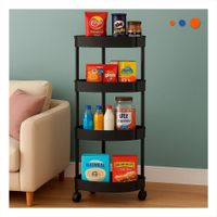 Mueble Esquinero De 4 Niveles con Ruedas Negro Uso Versatil Y+Post It