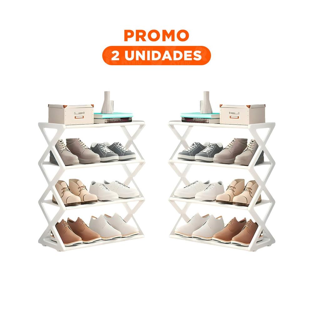 Pack2 Organizador Moderno 4 Niveles Blanco para Calzado