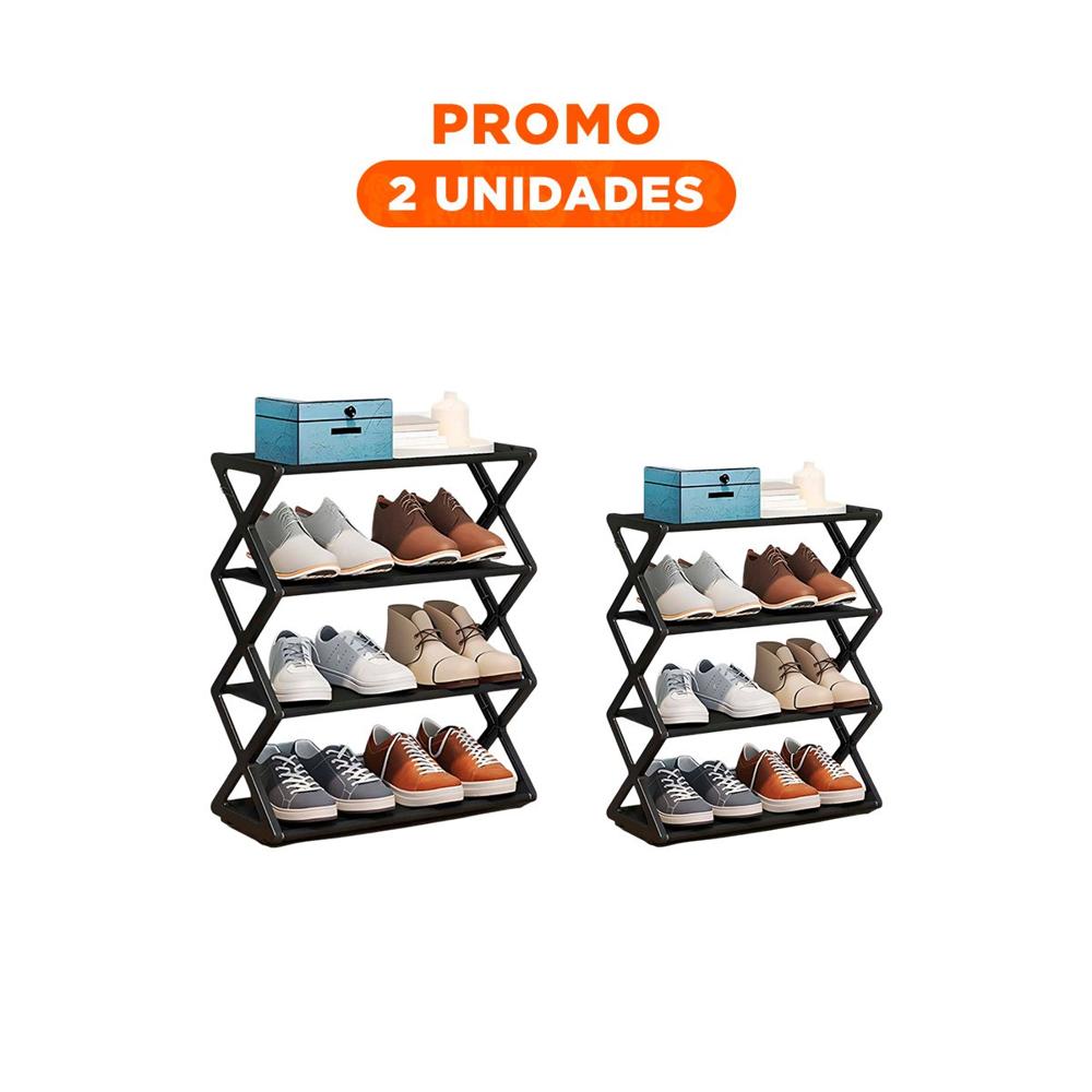 Pack2 Mueblehogar 4 Niveles Color Negro para Zapatos