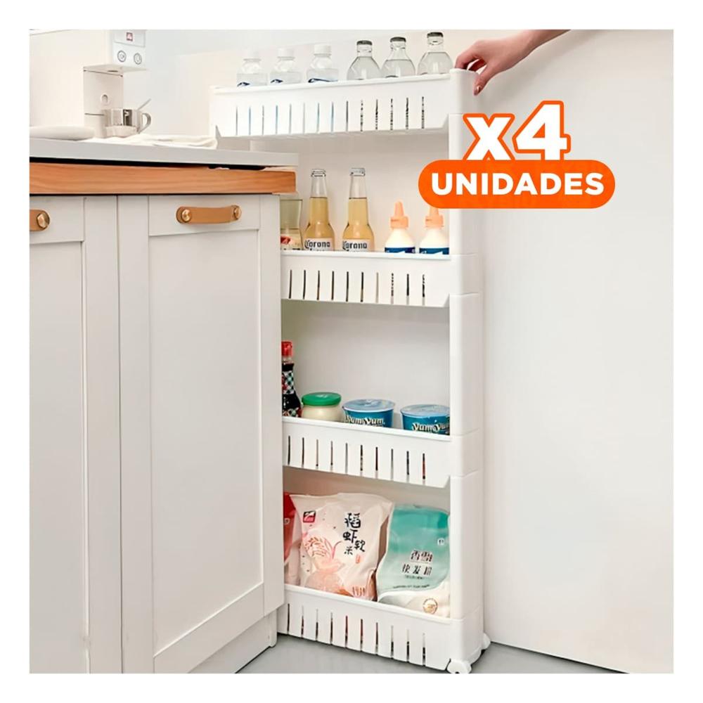 Pack4 Torre Lateral Delgado De 4 Niveles con Ventilas Blanco Plastico Pack4 Torre Lateral Delgado De 4 Niveles con Ventilas Blanco Plastico