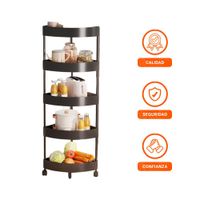 Soporte Esquinero Negro 5 Niveles con Ruedas Resistente para Almacenaje Y+Ligas Regalo