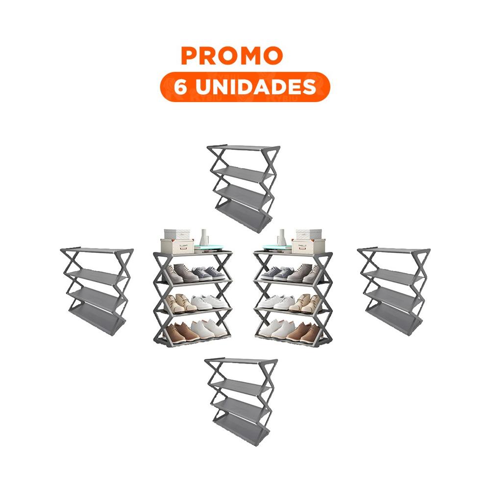 Pack6 Base Auxiliar De Calzado 4 Niveles Color Plomo Pack6 Base Auxiliar De Calzado 4 Niveles Color Plomo