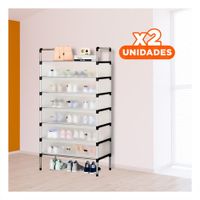 Pack2 Sistema para Calzado 6 Niveles Todo Cerrado Blanco Transparente Practico Y+Regalo Sticker