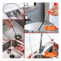 Destapador Tipo Gancho Flexible para Tuberias y Drenajes Color Negro Hogar