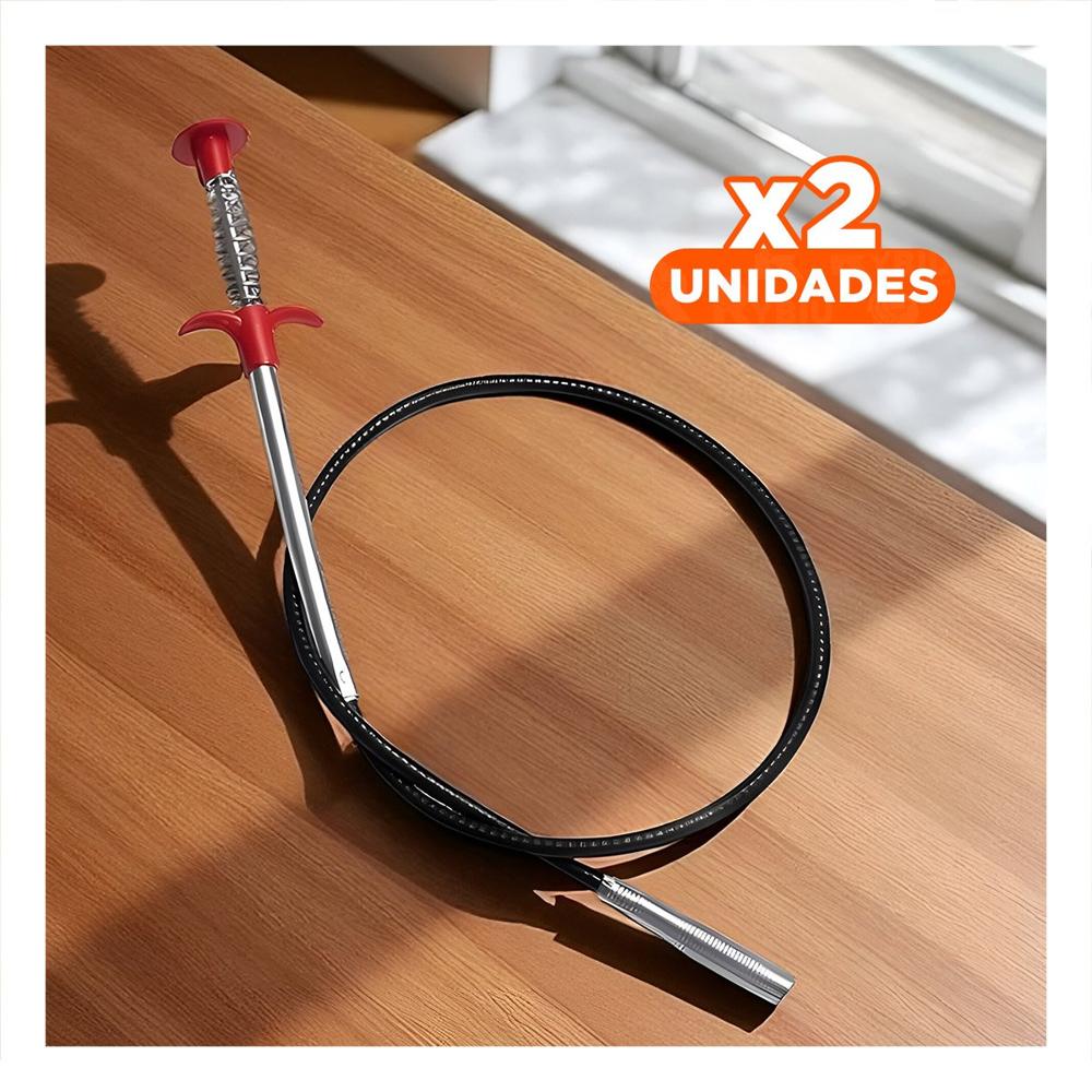 Pack2 Gancho Desatorador para Conductos de Drenaje en Negro con Longitud 200cm Y+Papel Regalo
