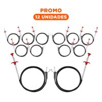 Pack12 Utensilio Manual para Drenaje Domestico con Extension Negra Y+Regalo Sticker