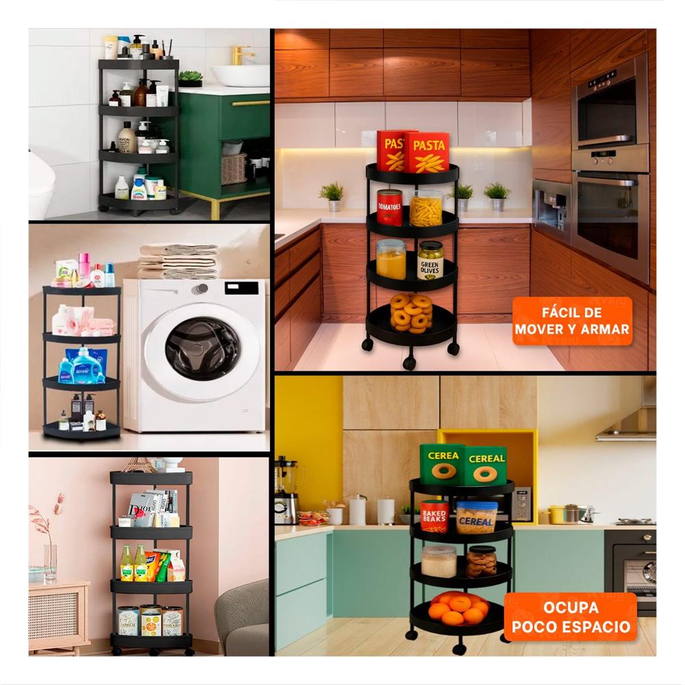 Mueble Esquinero De 4 Niveles con Ruedas Negro Diseno Compacto para Espacio Seguro Mueble Esquinero De 4 Niveles con Ruedas Negro Diseno Compacto para Espacio Seguro