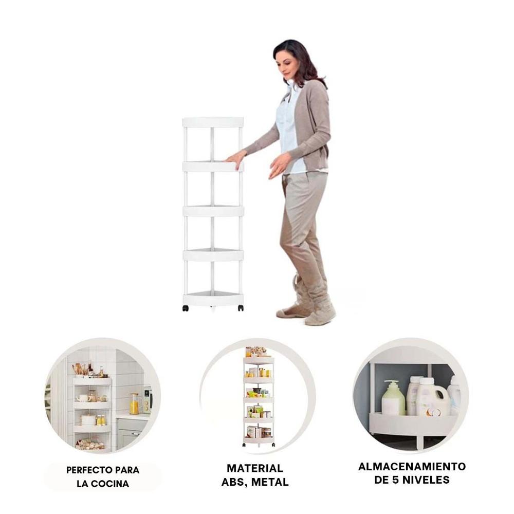 Rinconero Versatil 5 Niveles Con Ruedas Blanco Funcional y Suave Para Uso Diario Y+Ligas Regalo Rinconero Versatil 5 Niveles Con Ruedas Blanco Funcional y Suave Para Uso Diario Y+Ligas Regalo
