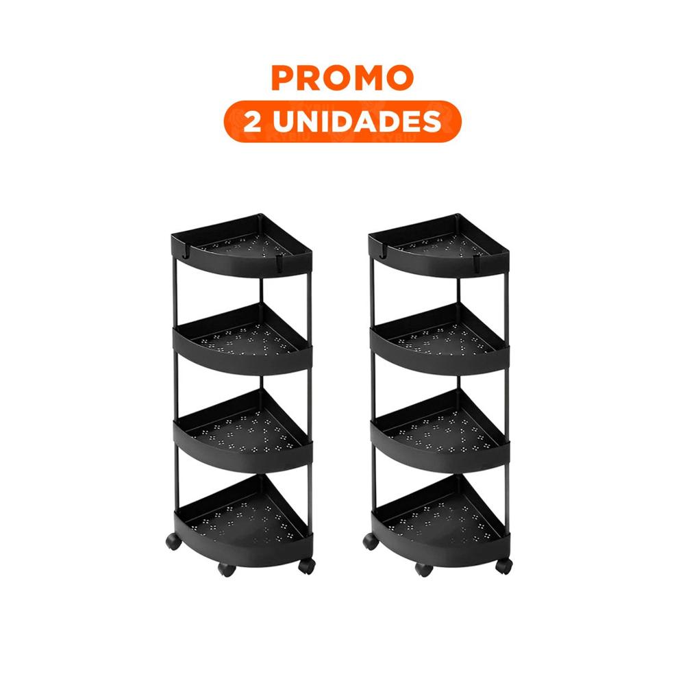 Pack2 Organizador Esquinero De 4 Niveles con Ruedas Negro Diseno Funcional Pack2 Organizador Esquinero De 4 Niveles con Ruedas Negro Diseno Funcional