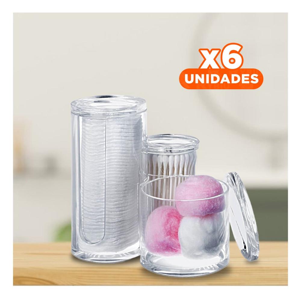 Pack6 Estructura tubular acrilica con 3 espacios y tapa para ordentransparente Y+Papel Regalo