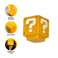 Luminaria Led con Sonido Cubo Amarillo Basado en Personaje de Videojuego Y+Ligas Regalo