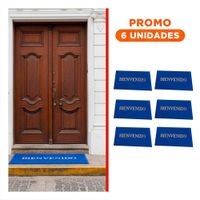 Pack6 Piso Rectangular Bienvenido Negro Duradero y Elegante para Salas y Recibidores