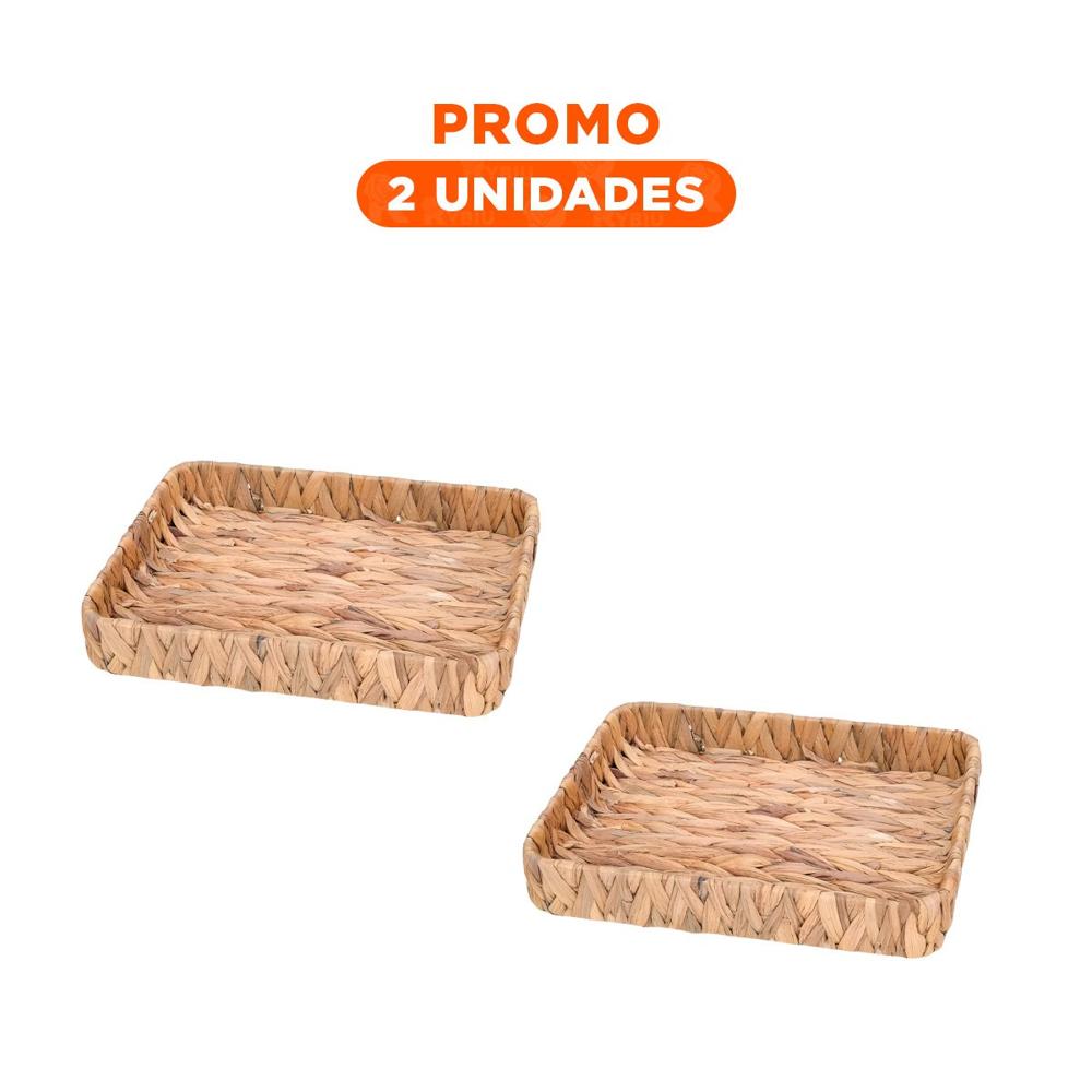 Pack2 Caja decorativa rectangular Grass 31x23x4cm para organizar ropa y accesorios Pack2 Caja decorativa rectangular Grass 31x23x4cm para organizar ropa y accesorios