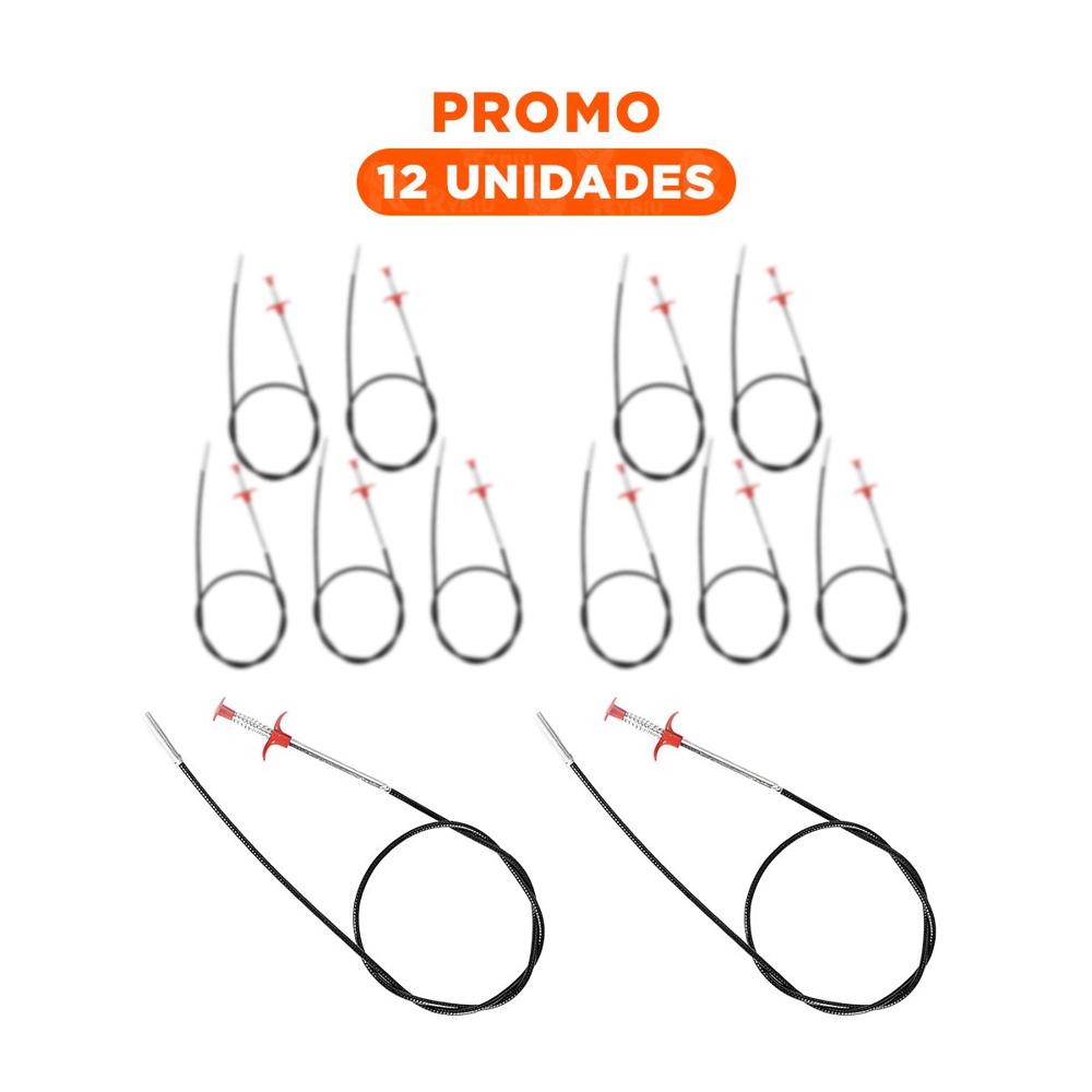 Pack12 Limpiador de Tuberias Funcional con Diseno Largo Negro Casa Y+Regalo Sticker