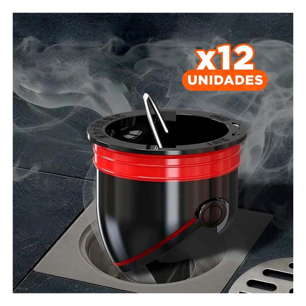 Pack12 Valvula de Drenaje para Zona Humeda con Control de Olores Negro