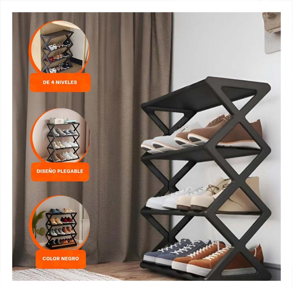 Sistemapractico 4 Niveles Color Negro para Ordenar Calzado Y+Post It