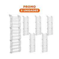 Pack6 Zapatero Compacto de Puerta para 36 Pares Calzado Blanco Uso Diario