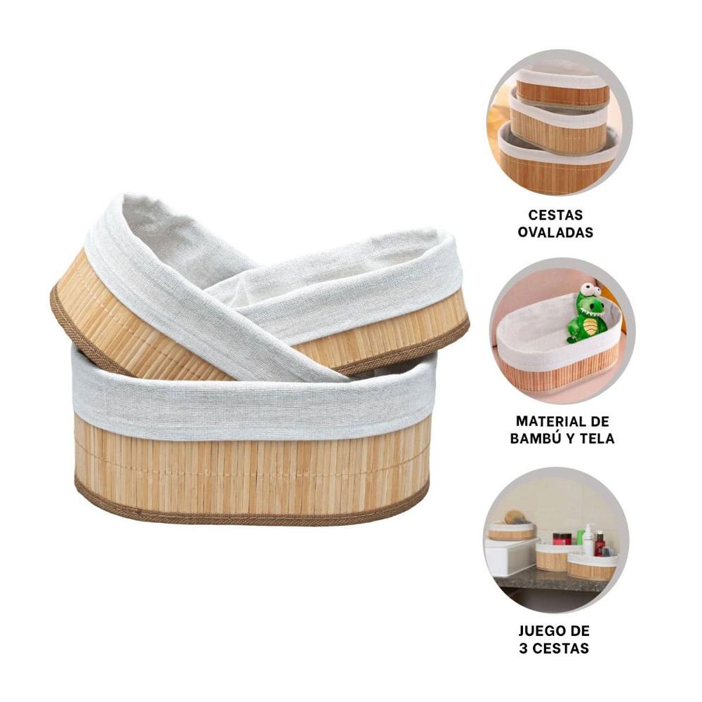 Contenedores Decorativos de Bambu y Tela para Orden y Estilo en el Hogar Y+Ligas Regalo Contenedores Decorativos de Bambu y Tela para Orden y Estilo en el Hogar Y+Ligas Regalo