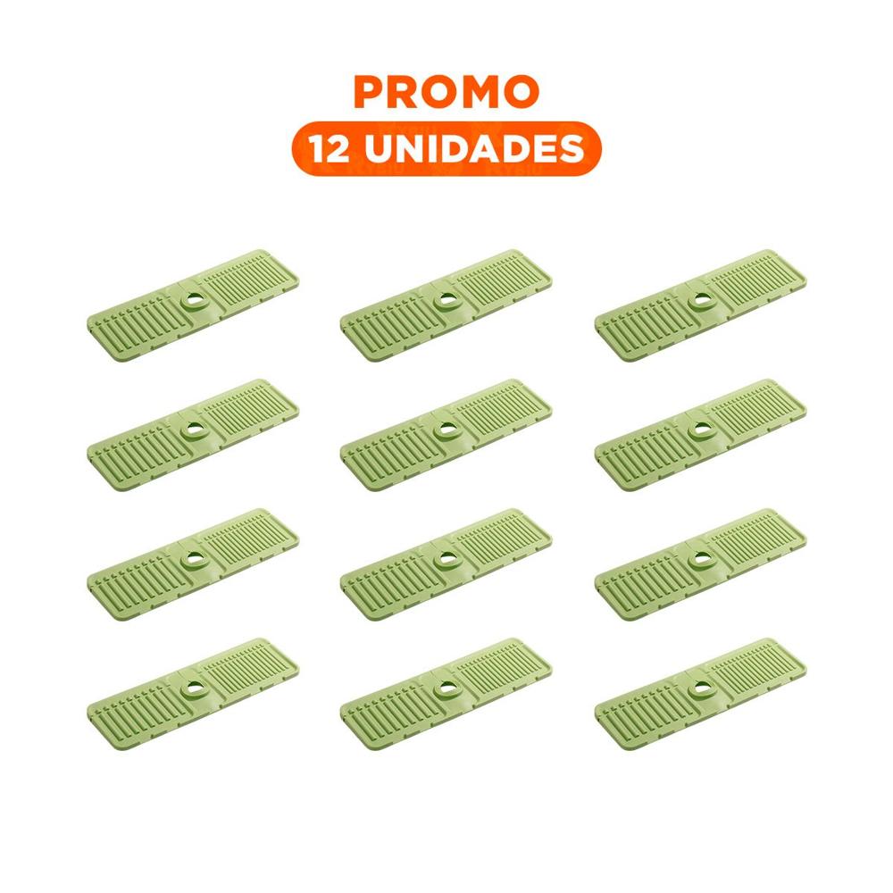 Pack12 Elemento Flexible de Drenaje para Lavadero de Silicona con Rayas Verde Y+Regalo Sticker